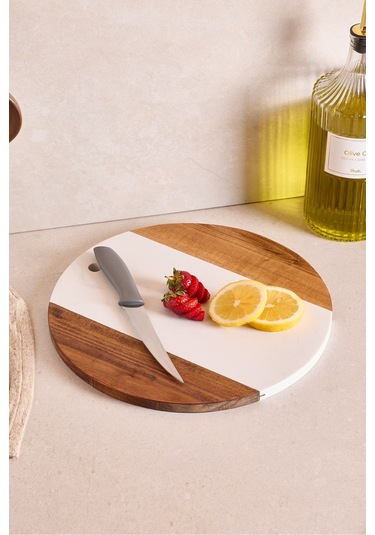 Geate Mermer Akasya Kesme Tahtası 30 Cm Kahverengı Diğer