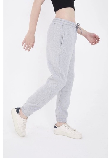 Reka Moda Lastikli Üç İplik Baskılı Eşofman Pantolon - Gri Gri
