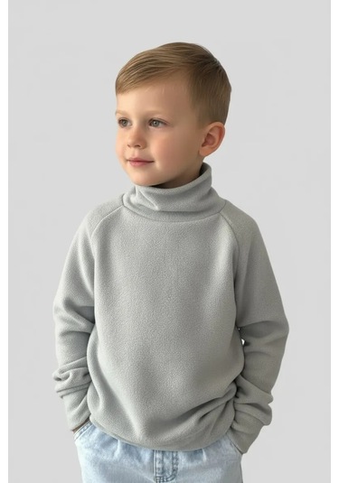 Libertykid Yüksek Yakalısı Sıcak Tutan Polar Balıkçı Yaka Kazak 248775791 Gri