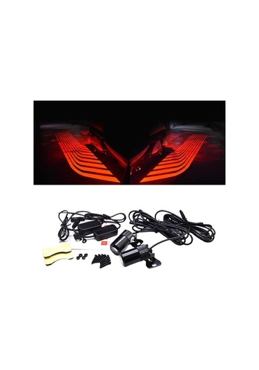 Yingfu Sunttek Araba Motosiklet Melek Kanadı Led Lamba Işıkları Yol Tamir Kırmızı Set Kırmızı