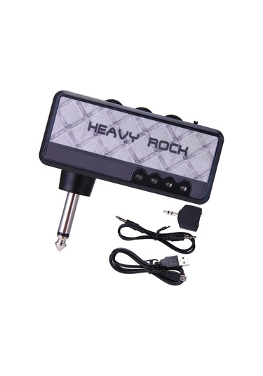 Suofeng Ammoon Heavy Rock Şarj Edilebilir Kulaklık Gitar Amfi, Klasik Rock Distorsiyon Efekti Gri