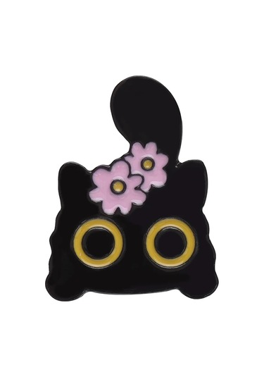 Miss Zoesiyah Kedi Emaye Pim - Büyük Gözler Yavru Broş, Hediye Ve Takı Arkadaşları İçin Gül Altın Renk