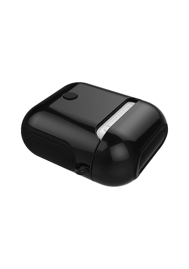 Vernikli Pc Bluetooth Kulaklık Kılıfı  Airpods Uyumlu 1/2 İçin Anti-kayıp Saklama Çantası Siyah