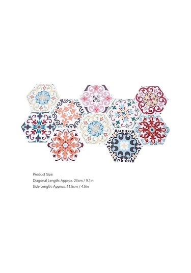 Reedark Pvc Materyal Hexagon Dekoratif Zemin Sticker - Su Geçirmez, Kaymazsız, Otomatik Yapışkan, 10 Adet Paket Diğer