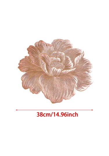 Suntek 6 Adet Çiçek Placemat Pvc Batı Tatil Gül-altın Gül Altın