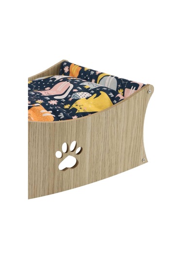 Gobypet Ahşap Kedi Salıncağı Sallanan Kedi Yatağı + Paspas