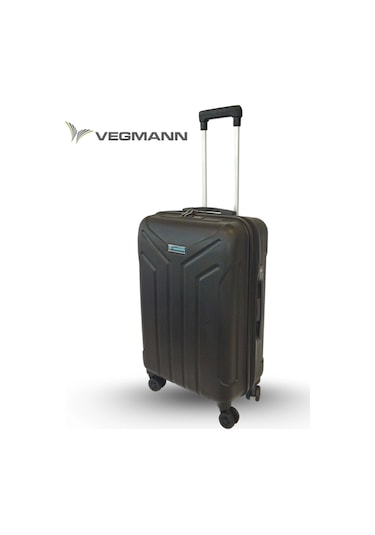 Vegmann Tartılı Scavel Siyah Büyük Boy Valiz Siyah