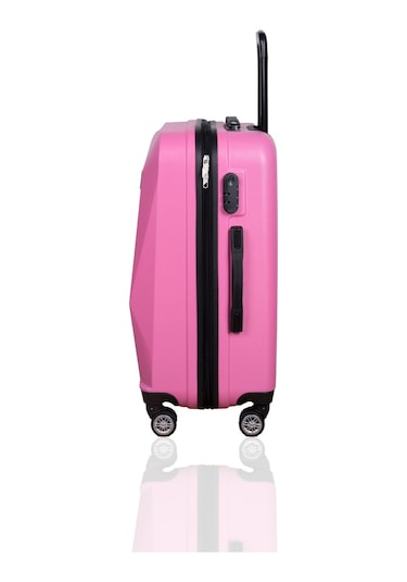 Polo&Sky Elmas Model Pebmbe Renk Orta Boy Valiz Bavul Pembe