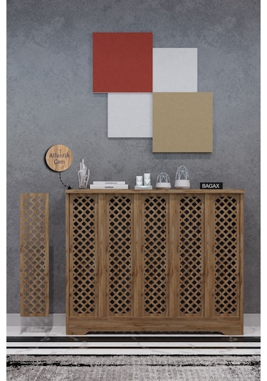 Perge Model Çam Renk 96 CM Petek Kaplama Dresuar Çok Renkli