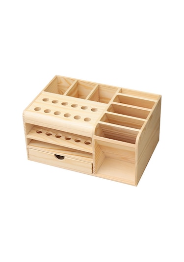 Anjiexun Cep Telefonu Ve Masaüstü İçin Çok Bölmeli Ahşap Saklama Kutusu Diğer