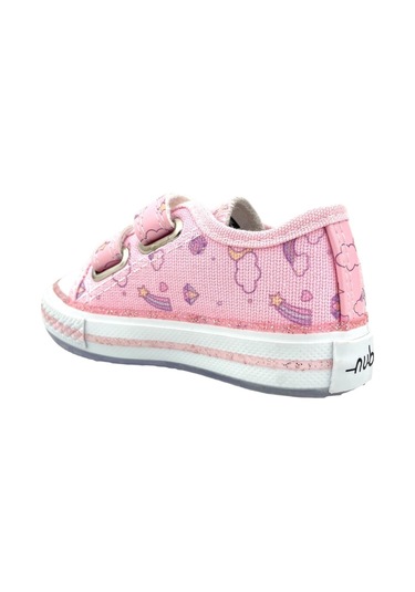 Kız Çocuk Işıklı Keten Ayakkabı Pembe Pembe