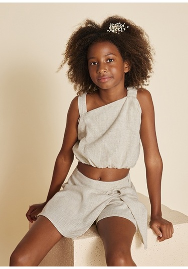 Mayoral Kız Çocuk Şort Etek 6972 Krem