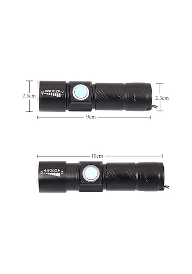 MSO Ultraviyole USB Şarjlı 365nm & 395nm Değerli Taş & Epoksi Led Fener Siyah