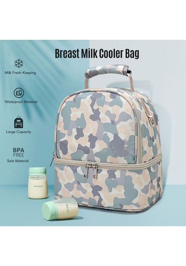 Dianziye Gri Anne Sütü Saklama Çantası - 3 Katlı Isı Yalıtımıyla Tazelik Sağlar, Tek/çift Omuz & El Taşıma Seçenekleri, Pratik Cep Tasarımı Gri