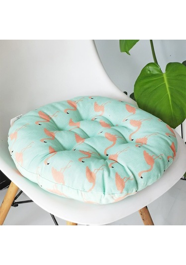 40*40cm Yuvarlak Sandalye Pedi Yumuşak Minder Happy Bird