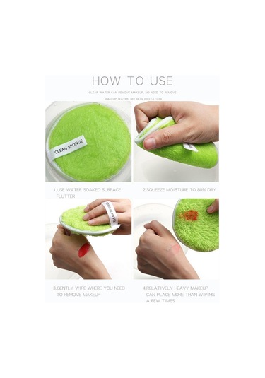 Suntek 4 Adet Yumuşak Nazik Makyaj Temizleyici Puf Yüz