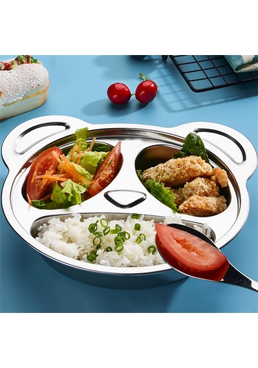 Paslanmaz Çelik Panda Şekilli Yemek Tabağı - Karikatür Tasarım