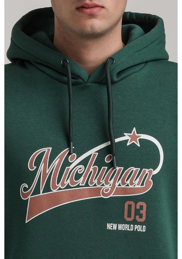 Kapüşonlu Yeşil Slim Fit Full-zip Sweatshirt 24fwm64079 YESIL Yeşil