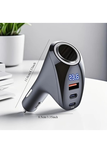 Chuangyinshop 1 Pc Adapter & A To C Kablolu 170w Max 4 Portlu Usb C Araç Şarj Cihazı 12v/24v Dual Pd Hızlı Şarj İphone İpad Galaxy İçin