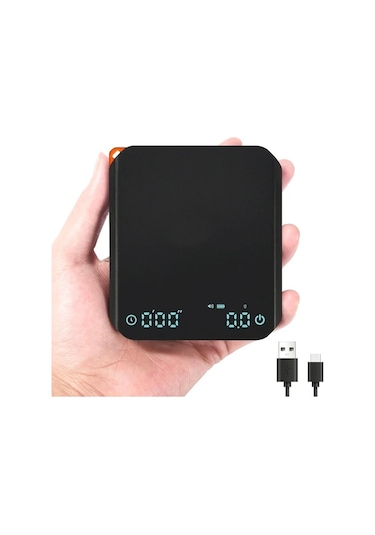 Xuweiwei Zeki Elektronik Gıda Tartısı Siyah Cn-668 Hassas Ölçüm Çoklu Birim Dönüştürme Led Ekran Type-c Şarj Uzun Pil Ömrü Siyah