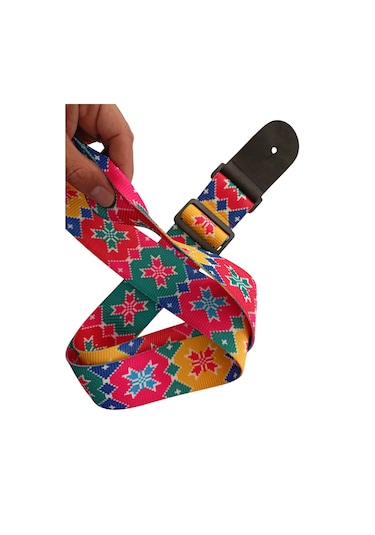 Rj200-c3 Gitar Askısı Deluxe Teal Guitar Strap Deri Başlıklı 2 Katlı