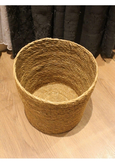 Hasır Silindir Sepet / Saksılık / Organizer / Düzenleyici Orta Boy