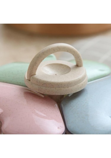 Yeni Ev Biber Organizatör Baharat Tuz Saklama Kabı Pişirme Aracı Masaüstü Buğday Samanı Dayanıklı Baharat Diğer