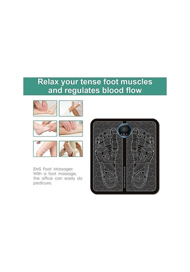 Didadodo Darbeli Ayak Masaj Yastığı Ems Masaj Pedikür Makinesi Usb Şarj Pedikür Seti - Siyah Şarj Siyah