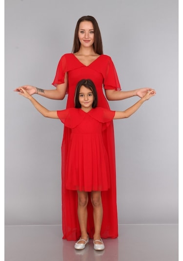 Moda Labio - Melek Anne Kız Elbise Kırmızı