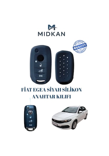 Fiat Egea Silikon Anahtar Kılıfı Siyah Renk