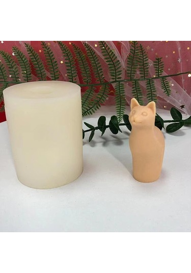 Gatherco Silikon Kedi Kalıbı Balmumu Epoksi Reçine Döküm Sabun Kalıbı Ayakta Kedi Kendin Yap Silikon Kalıp Hayvan Aromaterapi Mum Kalıbı