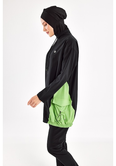 Spor Likra Tam Kapalı Tesettür Mayo Selby 1204 Siyah Siyah05 Siyah