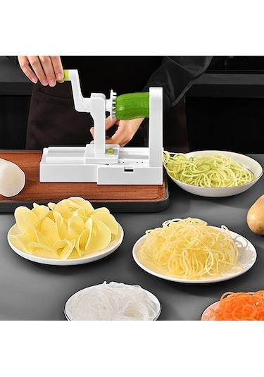 Primepickings Rende Sebze Patates Spiral Dilimleyici Whirlwind Meyve Sebze Spiral Makinesi, Renk: Beyaz Diğer