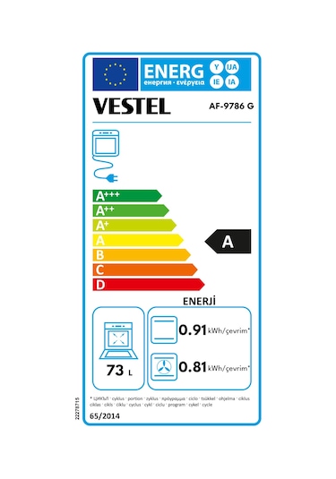 Vestel AF-9786 G 73 LT Ankastre Fırın