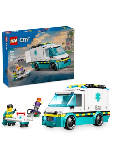 LEGO® City Acil Yardım Ambulansı 60451 - Model Araç Seven 5 Yaş Üzeri Çocuklar için Yaratıcı Oyuncak Yapım Seti (184 Parça)