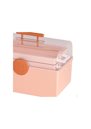 Novahub 3 Bölümlü Taşınabilir İlk Yardım Kutusu - Pembe Saplı Organizatör - Seyahat İçin Kompakt Saklama Çözümü Pembe