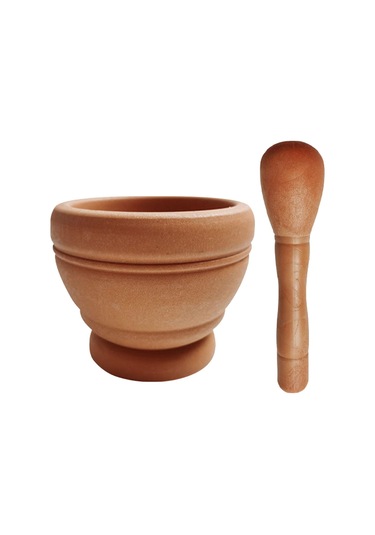 Homyl Havan Ve Tokmak Seti Çok İşlevli Mutfak Ezici Chutney Açık Kahverengi