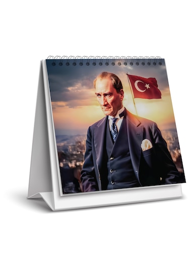 2026 Yeni Atatürk Masa Takvimi-16x15 Cm