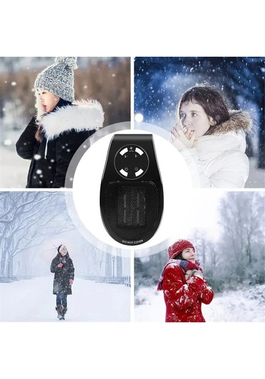 Vkemall Duvar Takılı Sıcaklık Regülatörlü 500w Fırıncı - Sıcaklık Ayarlı 15-32 C , 12 Saat Zamanlayıcı, Avrupa Şarjı, Siyah