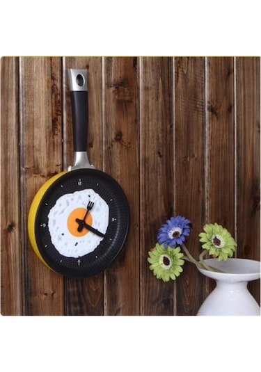 Yumurta Tavası Mutfak Saati Tdrtr Ahşap