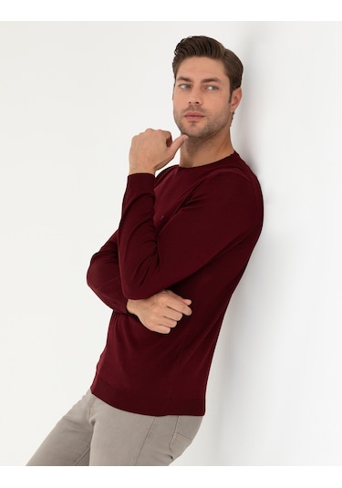 Pierre Cardin Erkek Kırmızı Triko Kazak 50270054-vr030 Kırmızı