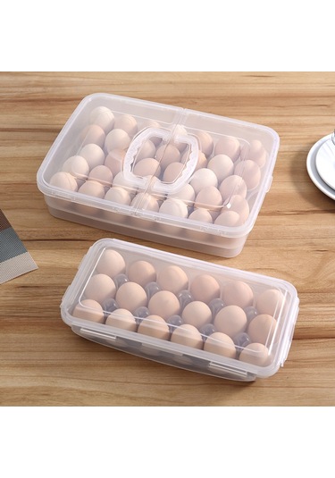 Springsun Yumurta Saklama Kabı - 18 Bölmeli, Kapaklı, Dayanıklı Plastik Buzdolabı Organizeri Diğer
