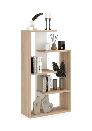 Luma Kitaplık Beyaz Meşe Beyaz - Meşe