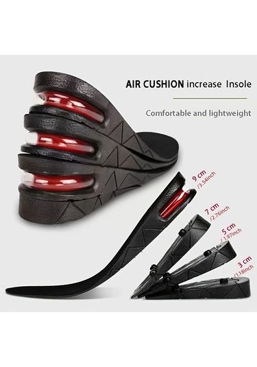 Hightower 3,54 İnç Ayarlanabilir Yükseklik Görünmez Topuk Yükseltici - Hava Yastıklı