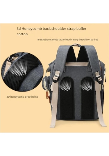 Jialan Taşınabilir Anne Çantası Büyük Kapasiteli Omuz Anne Ve Gri