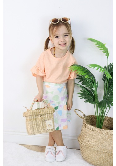 Kız Çocuk Geometrik Desen Etekli Takım 001