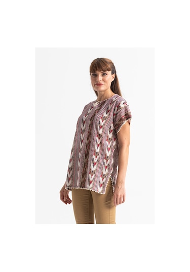 Eliş Şile Bezi Kısa Kol Şile Bezi Kilim Bluz Tek renk Tkrn Tek Renk
