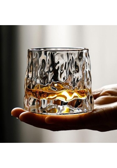 Trendooze Vintage Şeffaf İçme Harika Dokusu Dayanıklı Bardak 3 La