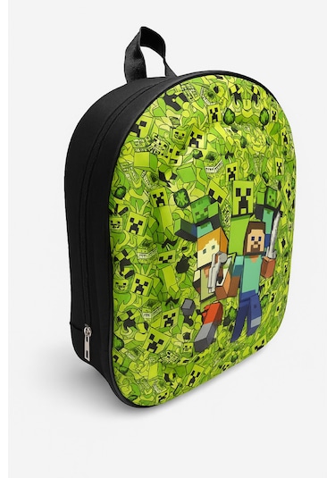 Newfull Minecraft Erkek Anaokul Sırt Çantası Yeşil