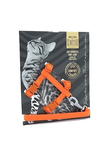 Cattie Kedi Göğüs & Gezdirme Takımı Turuncu 1x25-40cm